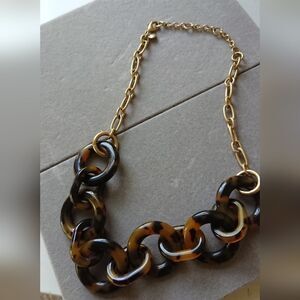 J. Crew Tortoise Link Statement Necklace